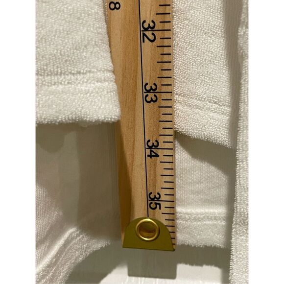 NWT ATM Anthony Thomas Melillo White Lightweight Terry Ruffle Sleeve Dress Med - Picture 11 of 12